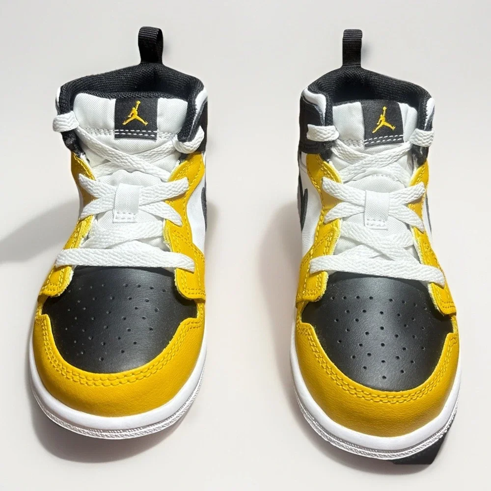 Jordan 1 Mid (TD) Toddlers' Shoes Yellow Ochre-Black-White DQ8425-701 Size 10c